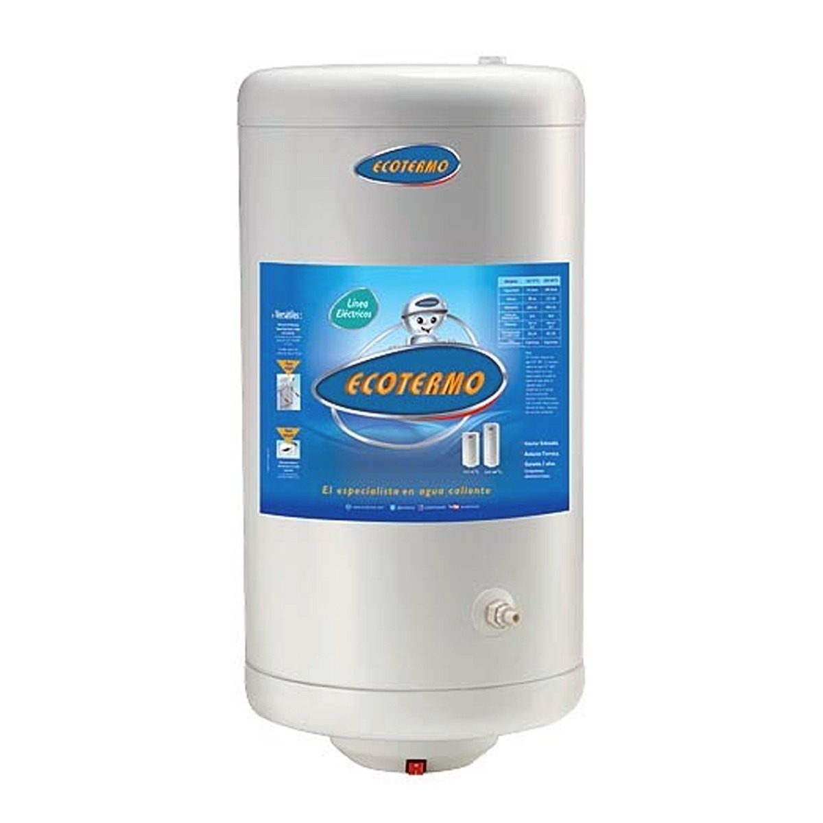 Termotanque Ecotermo Electrico 70 Litros Carga Superior